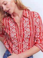 Boden Red Sienna Linen Shirt - Image 4 of 5