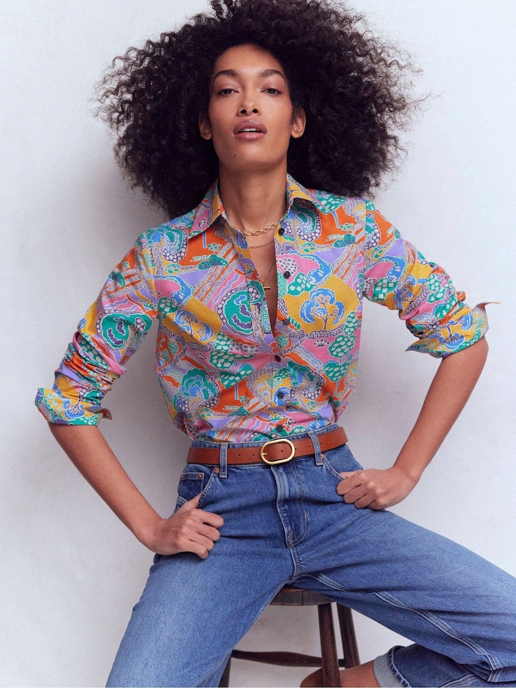 Boden Blue Sienna Cotton Shirt - Image 1 of 3