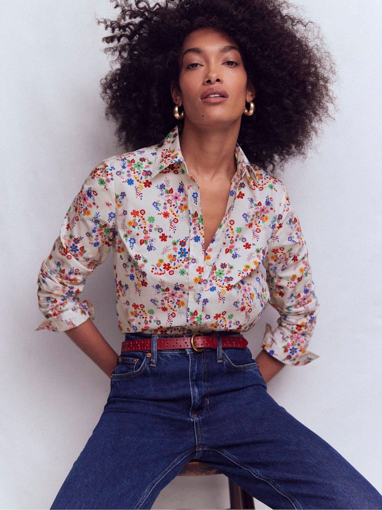 Boden Blue Sienna Cotton Shirt - Image 1 of 6