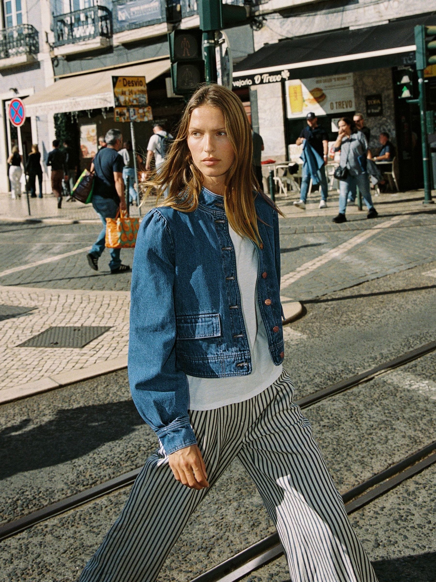 Borden 水色 ジャケット Buy Boden Blue Topstitch Denim Jacket from Next USA
