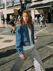 Boden Blue Topstitch Denim Jacket - Image 1 of 6