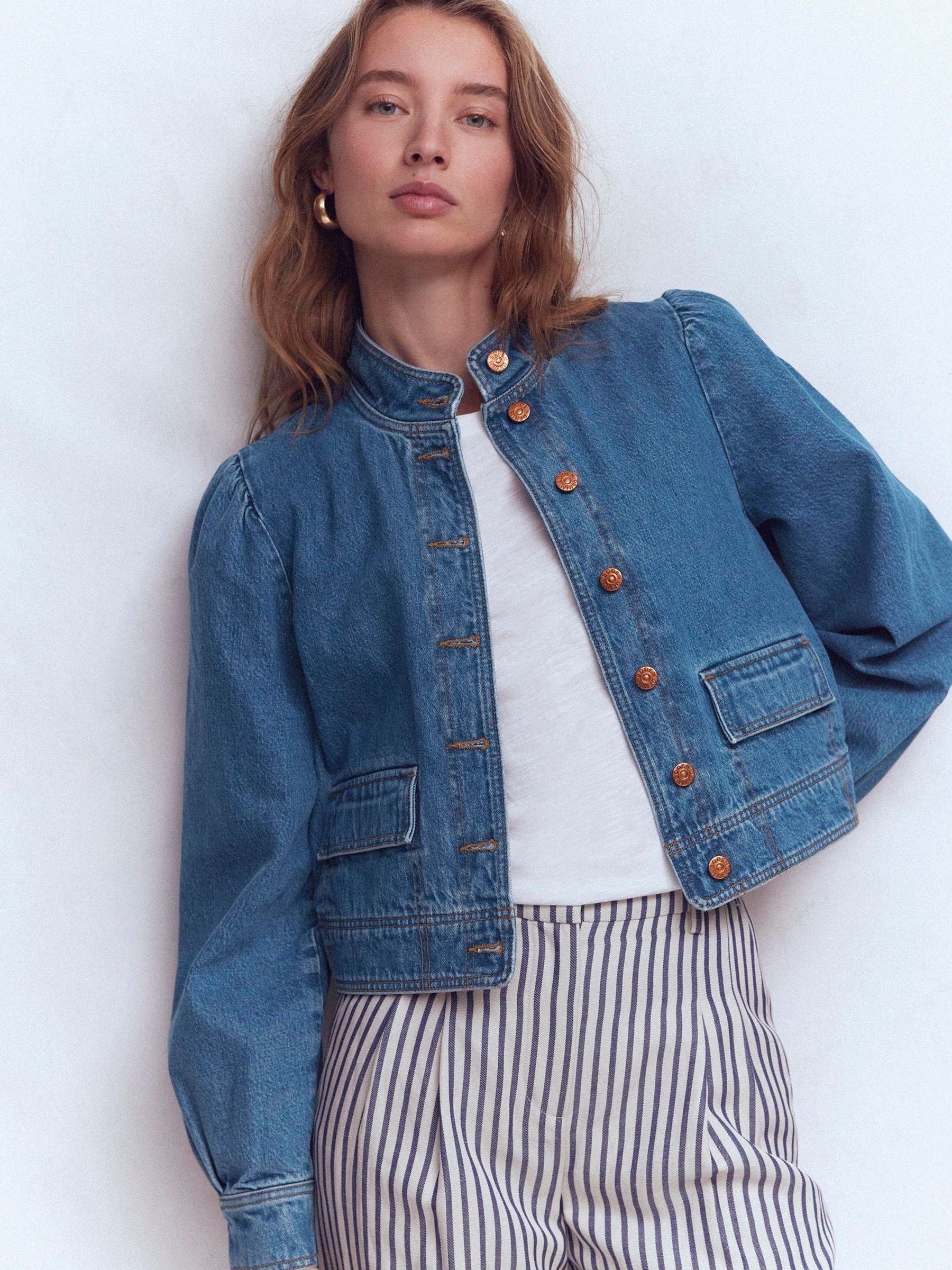 Buy Boden Blue Topstitch Denim Jacket from Next USA