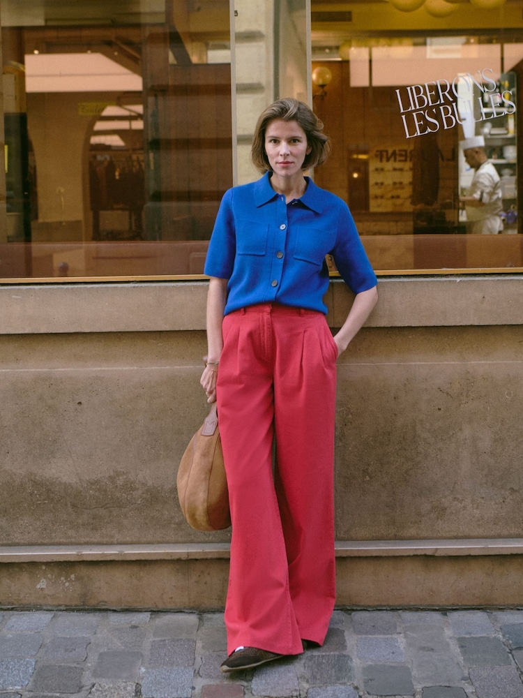 Boden Blue Short Sleeve Knit Shirt - Image 1 of 7