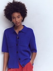 Boden Blue Short Sleeve Knit Shirt - Image 4 of 7