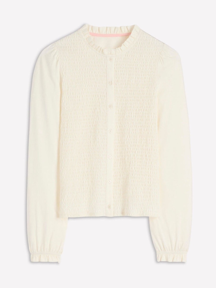 Boden Supersoft Smocked Button Top - صورة 6 من 6