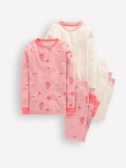 Boden Pink Twin Pack Snug Pyjamas - Image 1 of 3