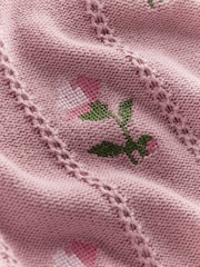 Boden Pink Valeria Crochet Trim Jumper - Image 6 of 6