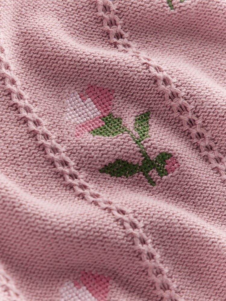 Boden Pink Valeria Crochet Trim Jumper - Image 6 of 6 Boden Pink Valeria Crochet Trim Jumper - Image 6 of 6
