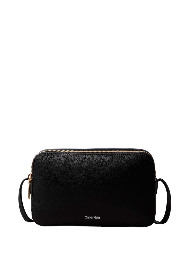Calvin Klein Black Foil Logo Camera Bag - Image 1 of 5 Calvin Klein Black Foil Logo Camera Bag - Image 1 of 5