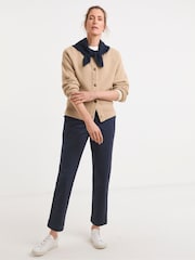 JD Williams Natural Boucle Knitted Bomber Jacket - Image 3 of 5