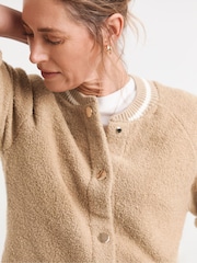 JD Williams Natural Boucle Knitted Bomber Jacket - Image 5 of 5