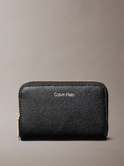 Calvin Klein Black Coated PU Zip Wallet - Image 1 of 3