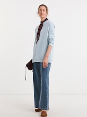 JD Williams Blue Side Zip Longline Sweatshirt - Image 1 of 4