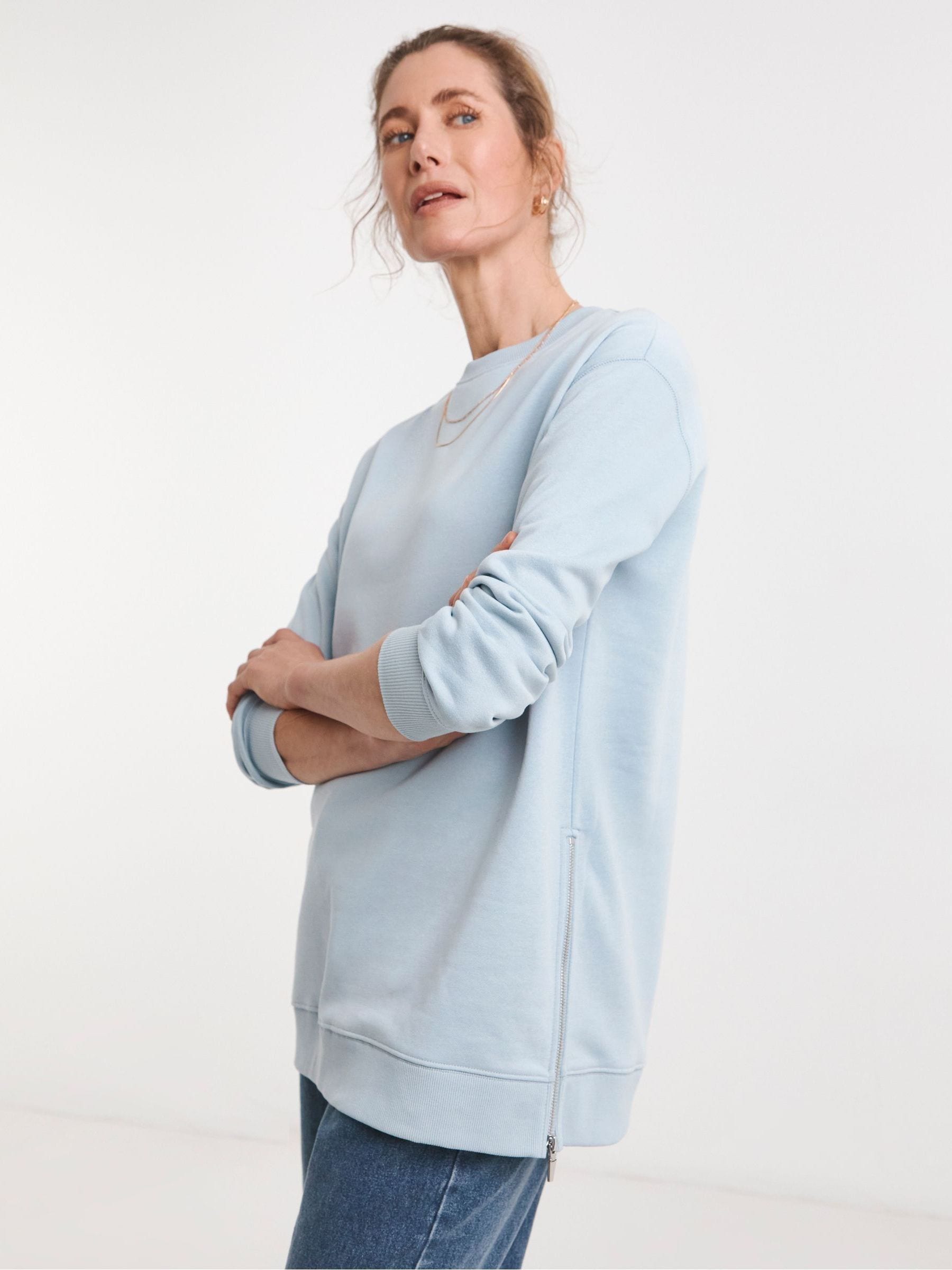 Buy JD Williams Blue Side Zip Longline Sweatshirt from Next USA