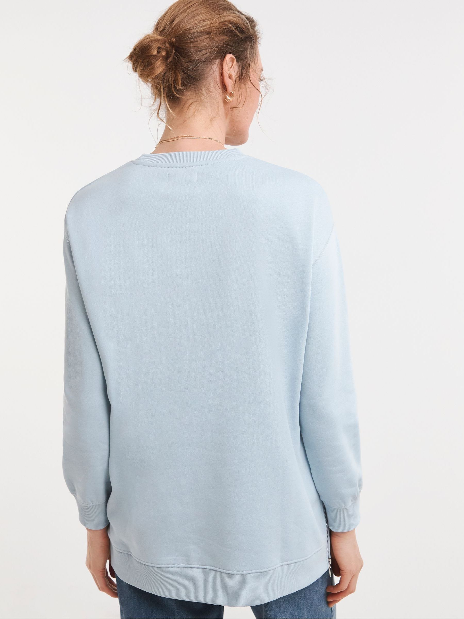 Buy JD Williams Blue Side Zip Longline Sweatshirt from Next USA