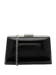 Lotus Black Clutch Bag with Chain - Image 1 of 4