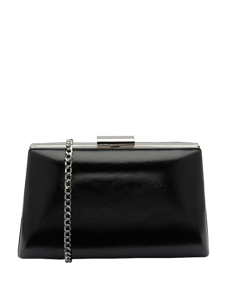 Lotus Black Clutch Bag with Chain - Image 1 of 4