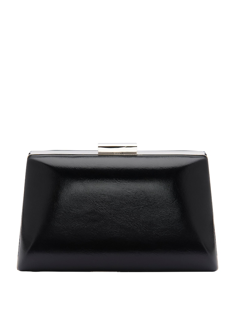 Lotus Black Clutch Bag with Chain - Image 2 of 4
