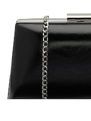 Lotus Black Clutch Bag with Chain - Image 3 of 4