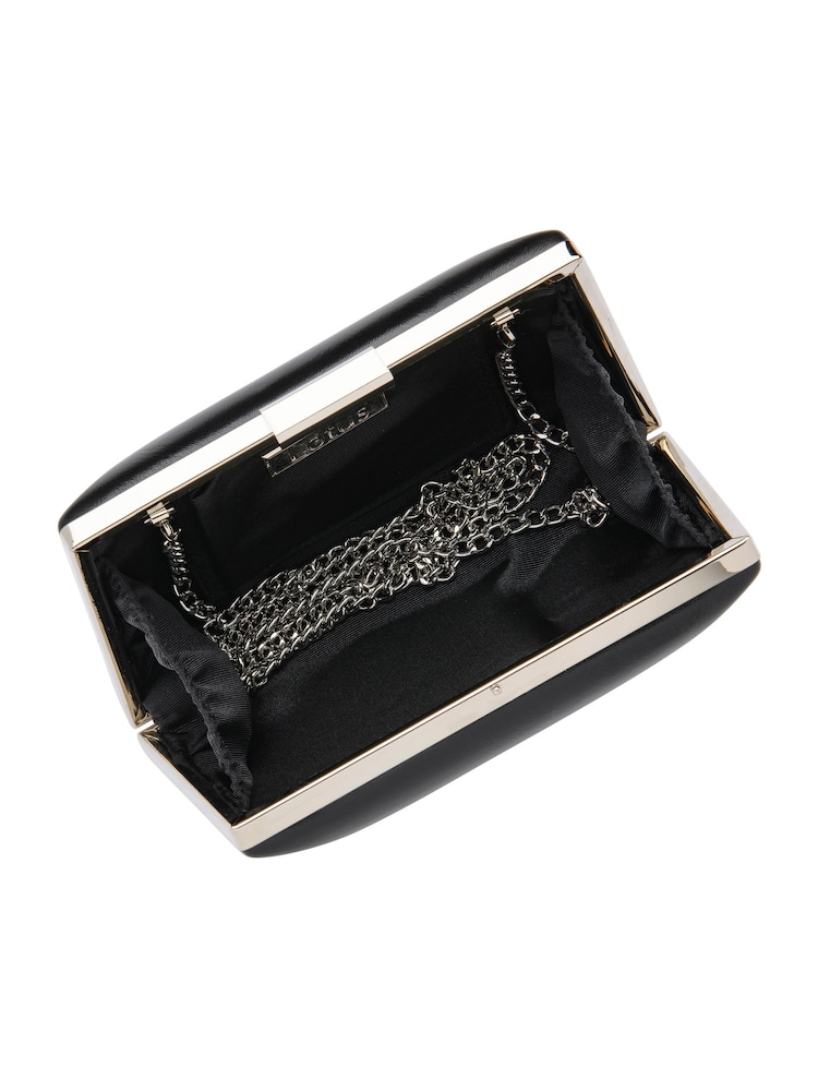 Lotus Black Clutch Bag with Chain - Image 4 of 4