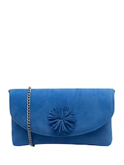 Lotus Blue Clutch Bag with Chain - Image 1 of 4