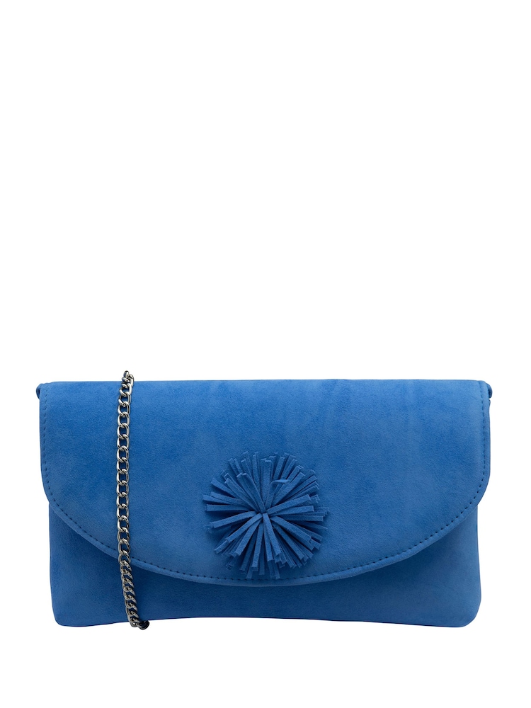 Lotus Blue Clutch Bag with Chain - Image 1 of 4
