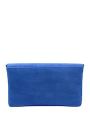 Lotus Blue Clutch Bag with Chain - Image 2 of 4