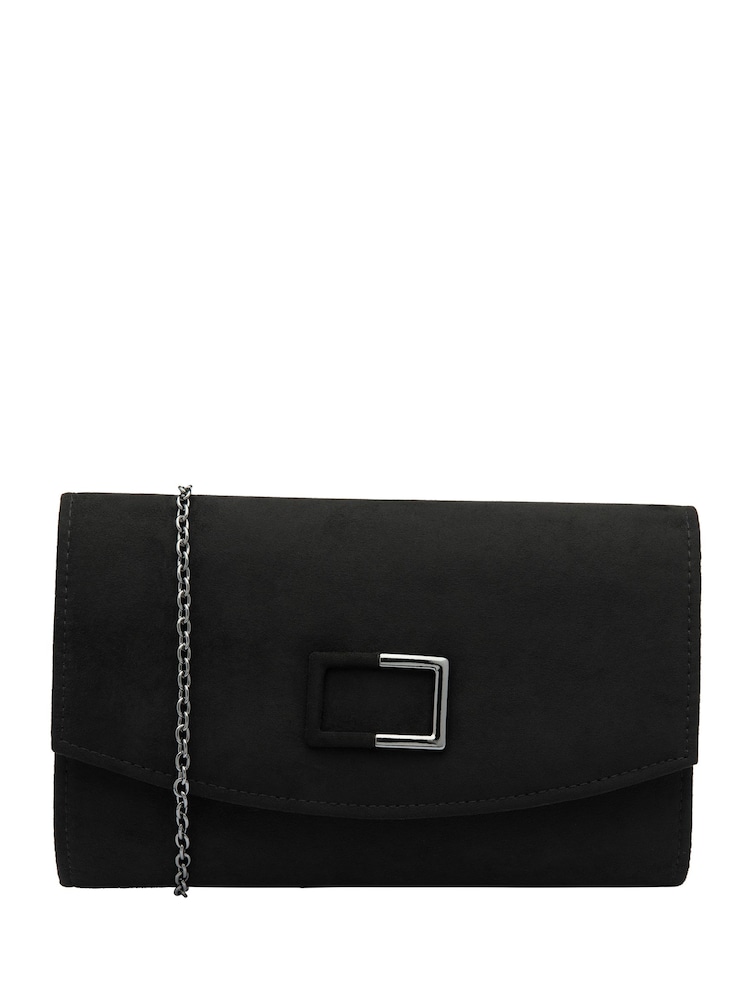 Lotus Black Clutch Bag with Chain - Image 1 of 4