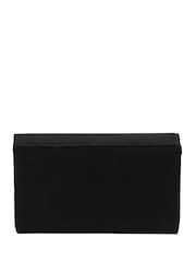 Lotus Black Clutch Bag with Chain - Image 2 of 4
