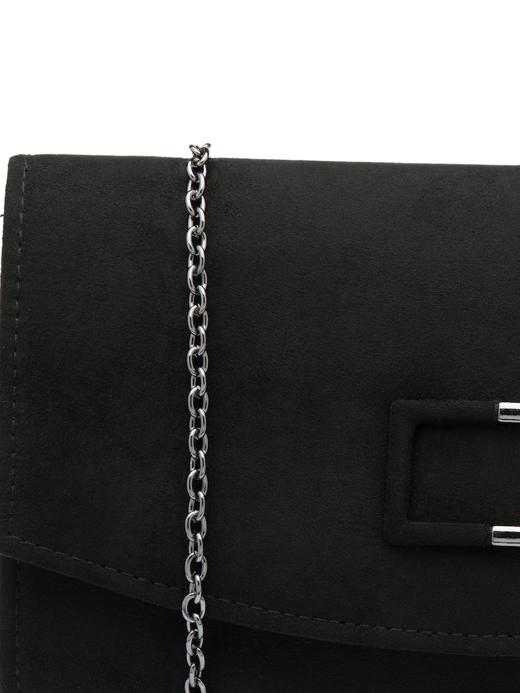Lotus Black Clutch Bag with Chain - Image 4 of 4
