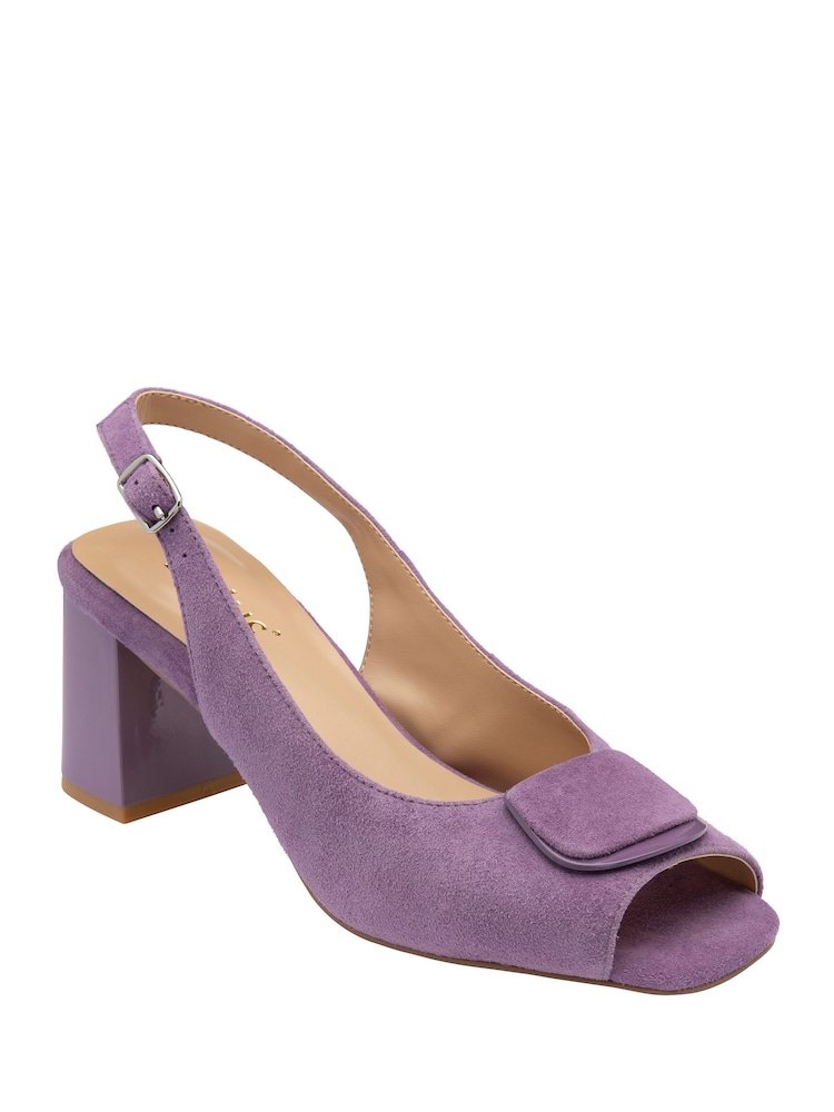 Lotus Purple Peep Toe Court Sandals - Image 1 of 4 Lotus Purple Peep Toe Court Sandals - Image 1 of 4