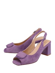 Lotus Purple Peep Toe Court Sandals - Image 2 of 4