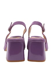 Lotus Purple Peep Toe Court Sandals - Image 3 of 4