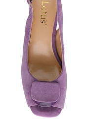 Lotus Purple Peep Toe Court Sandals - Image 4 of 4