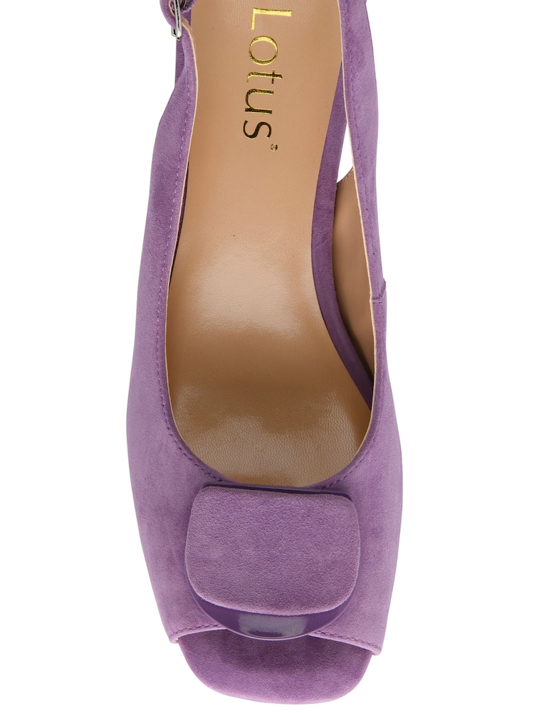 Lotus Purple Peep Toe Court Sandals - Image 4 of 4 Lotus Purple Peep Toe Court Sandals - Image 4 of 4