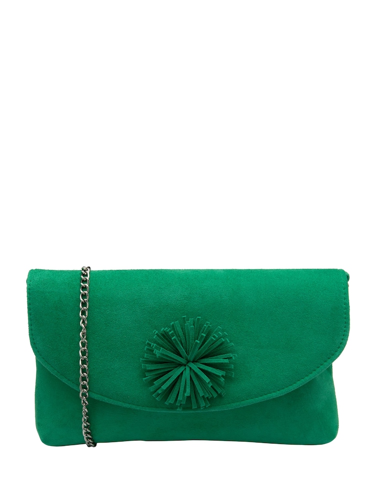 Lotus Green Clutch Bag with Chain - Image 1 of 4