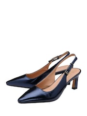 Lotus Blue Slingback Court Shoes - Image 2 of 4