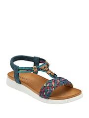 Lotus Blue Flat Slip-On Sandals - Image 1 of 4