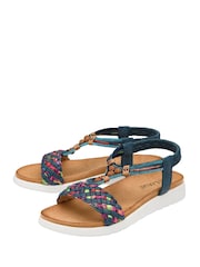 Lotus Blue Flat Slip-On Sandals - Image 2 of 4