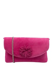 Lotus Pink Clutch Bag with Chain - Image 1 of 4