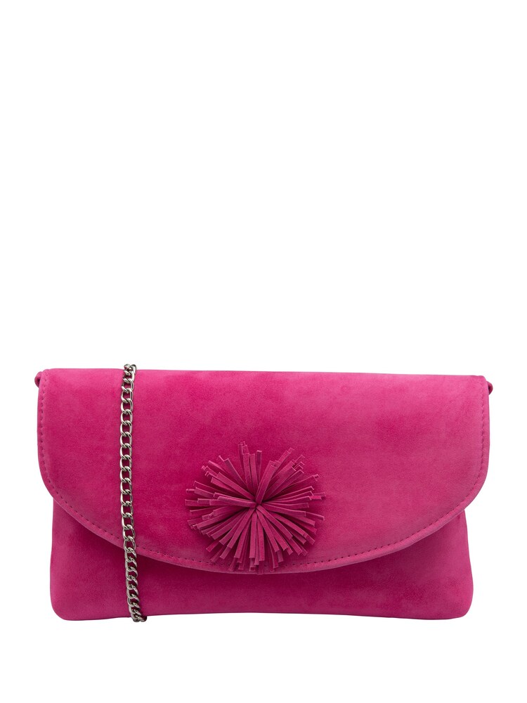 Lotus Pink Clutch Bag with Chain - Image 1 of 4
