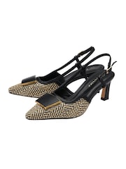 Lotus Black Pointed Toe Court Shoes - Image 2 of 3