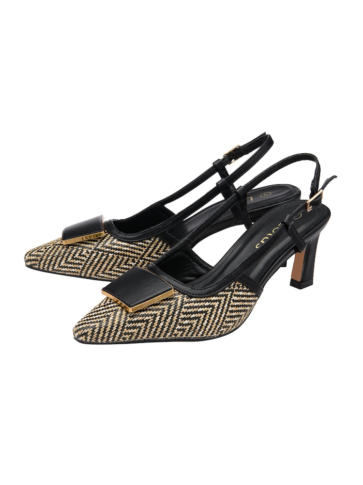Lotus Black Pointed Toe Court Shoes - Image 2 of 3