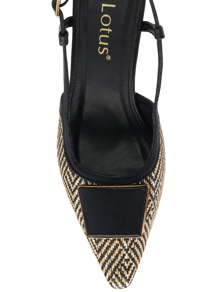 Lotus Black Pointed Toe Court Shoes - Image 3 of 3