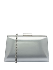 Lotus Silver Clutch Bag with Chain - Image 1 of 4