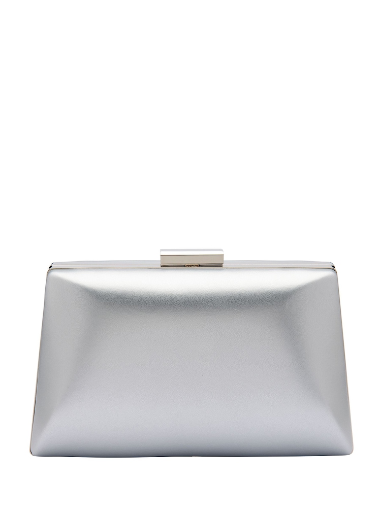 Lotus Silver Clutch Bag with Chain - Image 2 of 4