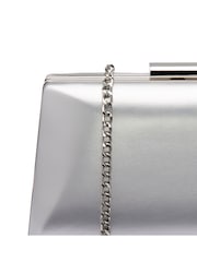 Lotus Silver Clutch Bag with Chain - Image 3 of 4
