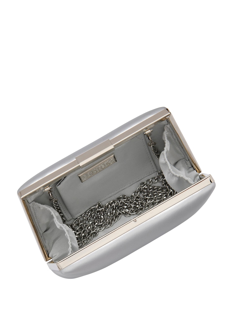 Lotus Silver Clutch Bag with Chain - Image 4 of 4