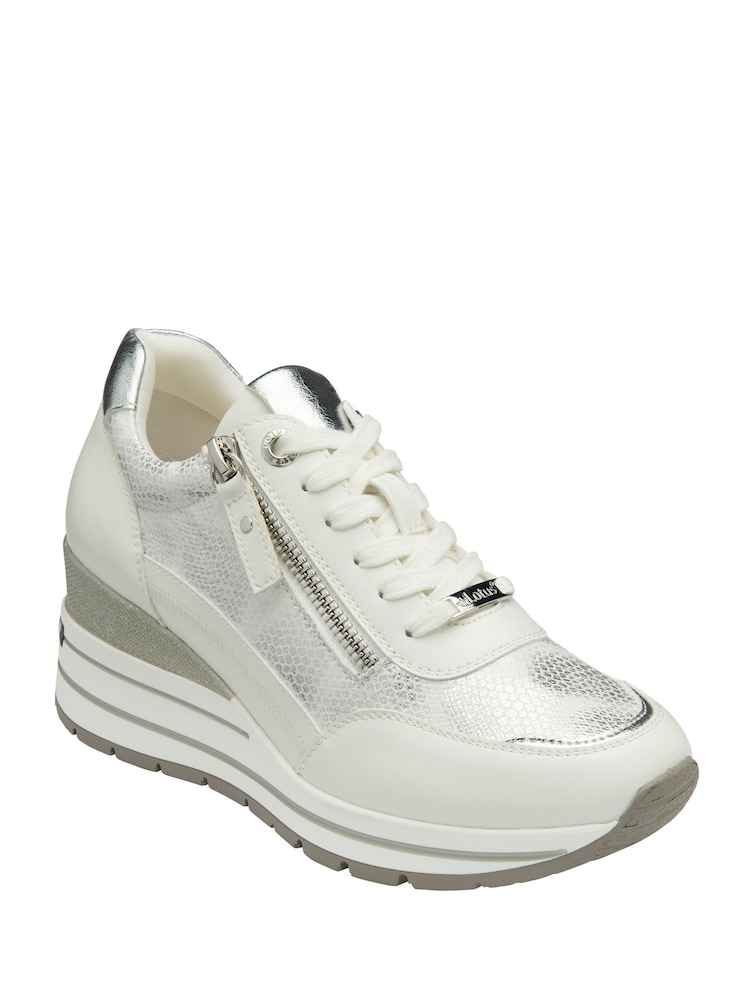 Lotus White Zip-Up Trainers - Image 1 of 4