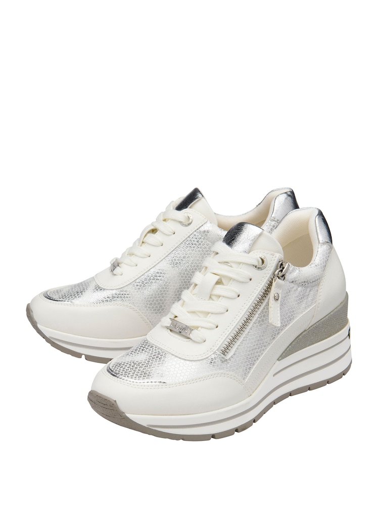Lotus White Zip-Up Trainers - Image 2 of 4